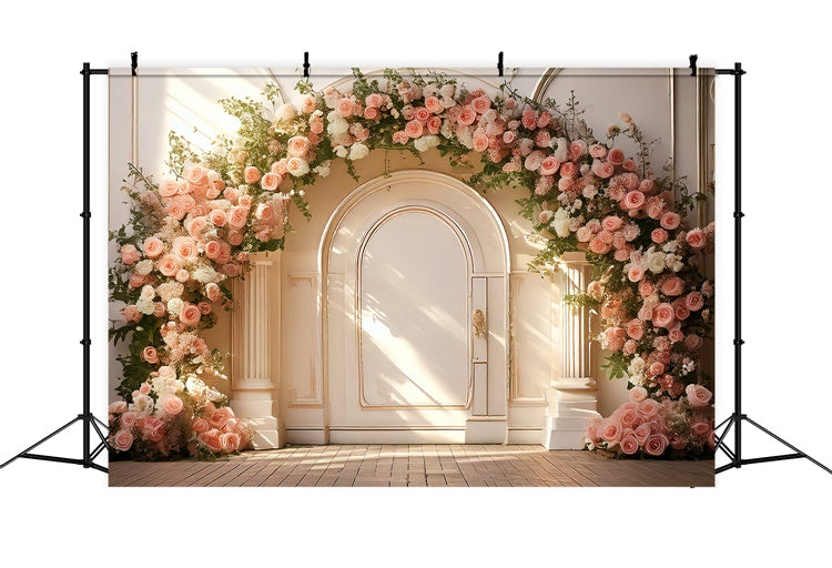 Backdrop Spring Elegant Rose Arch Soft Sunbeam Backdrop TWW2-17