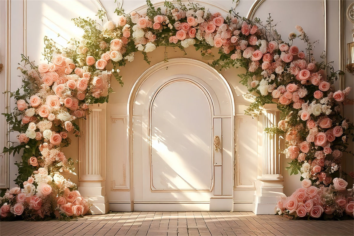 Backdrop Spring Elegant Rose Arch Soft Sunbeam Backdrop TWW2-17