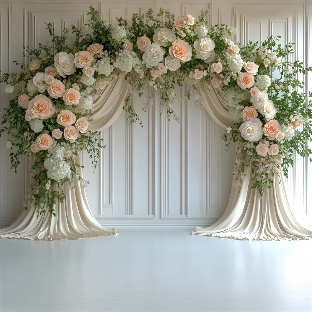 Photography Backdrops Spring Romantic Cream Pink Floral Backdrop TWW2-23