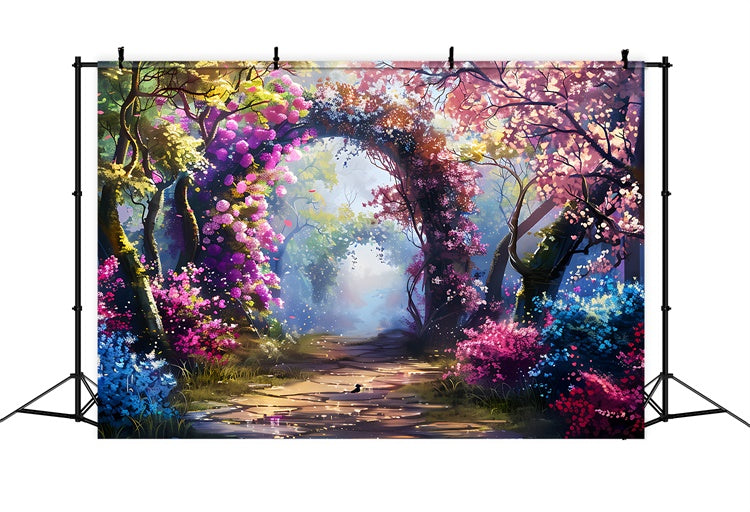 Spring Floral Backdrop Dreamy Flower Tunnel Pathway Backdrop TWW2-24