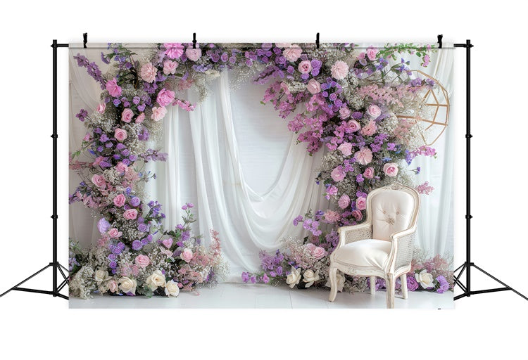 Backdrop Spring Romantic Lavender Wedding Arch Backdrop TWW2-25