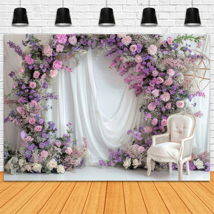 Backdrop Spring Romantic Lavender Wedding Arch Backdrop TWW2-25