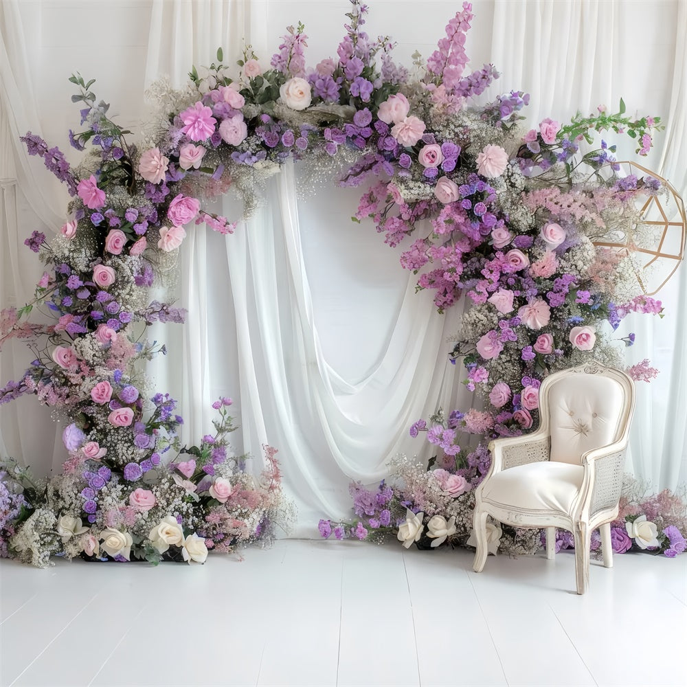 Backdrop Spring Romantic Lavender Wedding Arch Backdrop TWW2-25