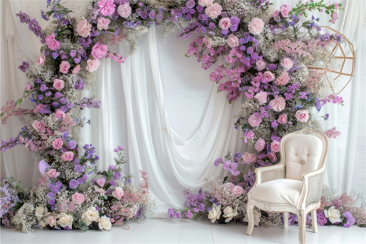 Backdrop Spring Romantic Lavender Wedding Arch Backdrop TWW2-25