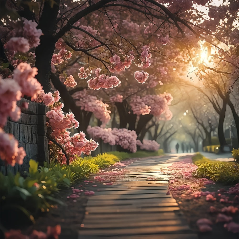 Spring Photo Backdrop Serene Cherry Blossom Pathway Backdrop TWW2-29