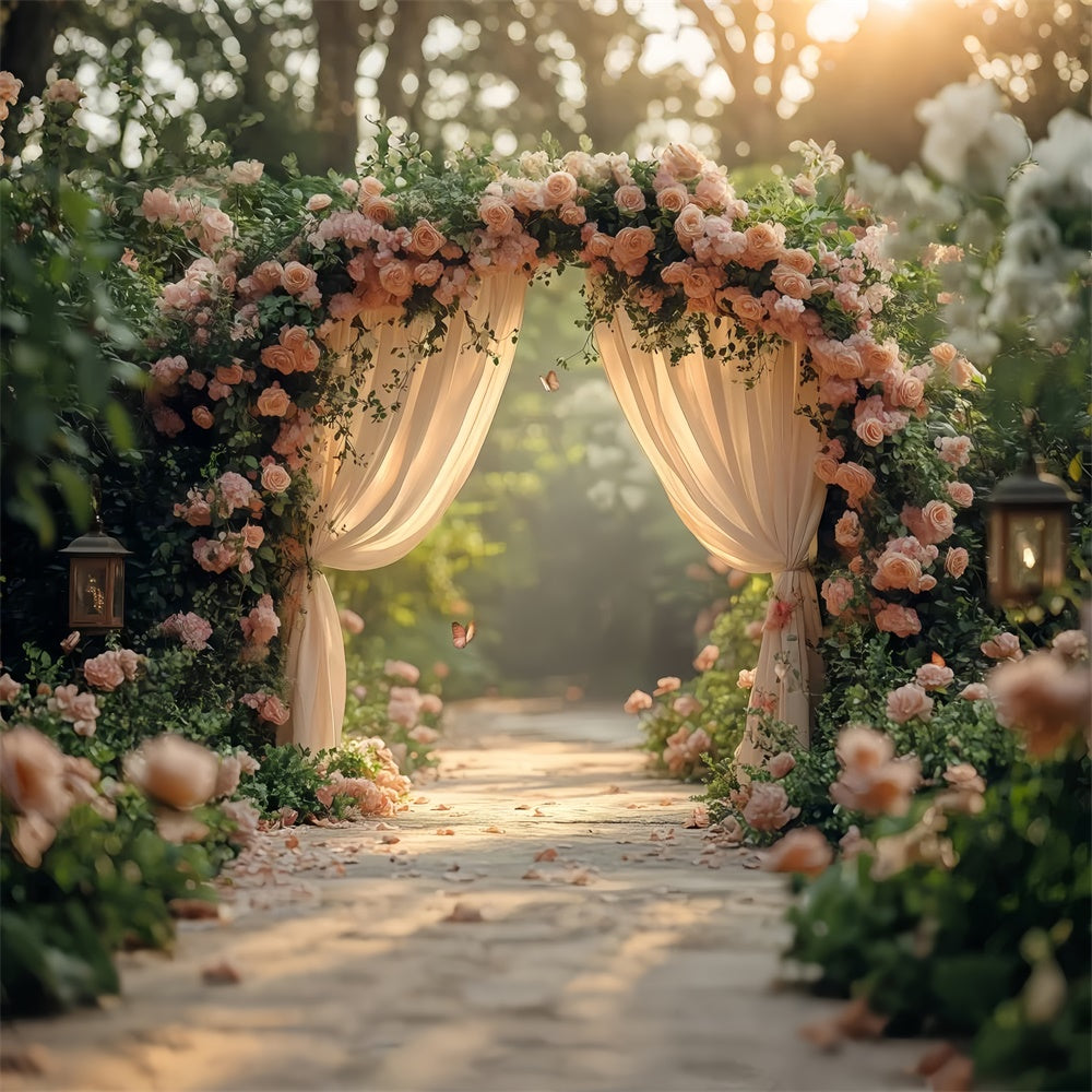 Spring Floral Backdrop Romantic Garden Path Rose Backdrop TWW2-30