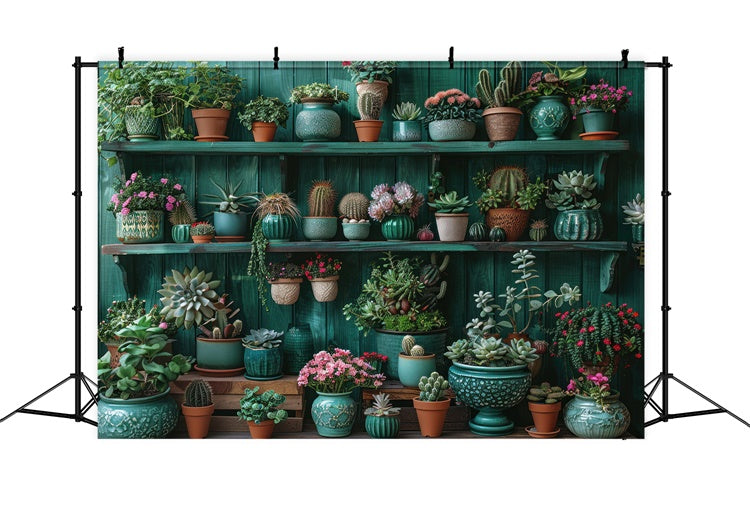 Backdrops For Spring Lush Succulent Plant Display Backdrop TWW2-4