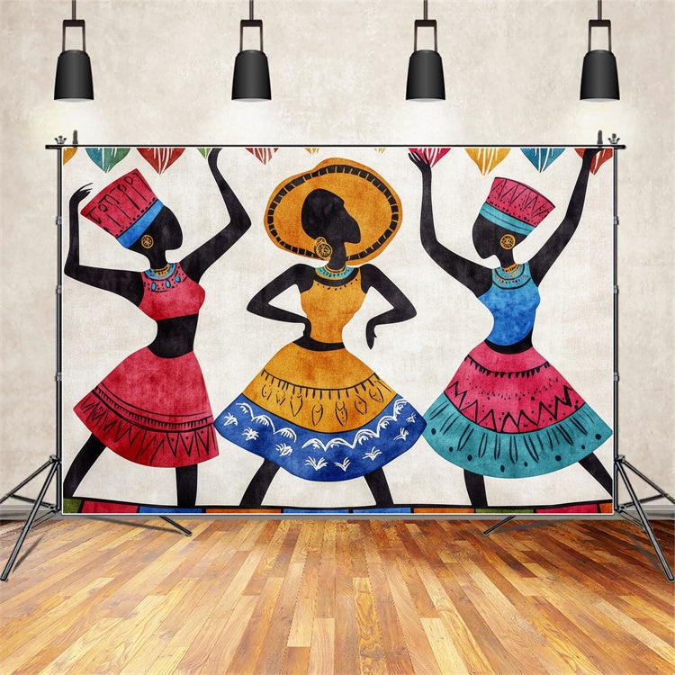 Ethiopian Backdrop Colorful Tribal Women Dance Backdrop XY2-10