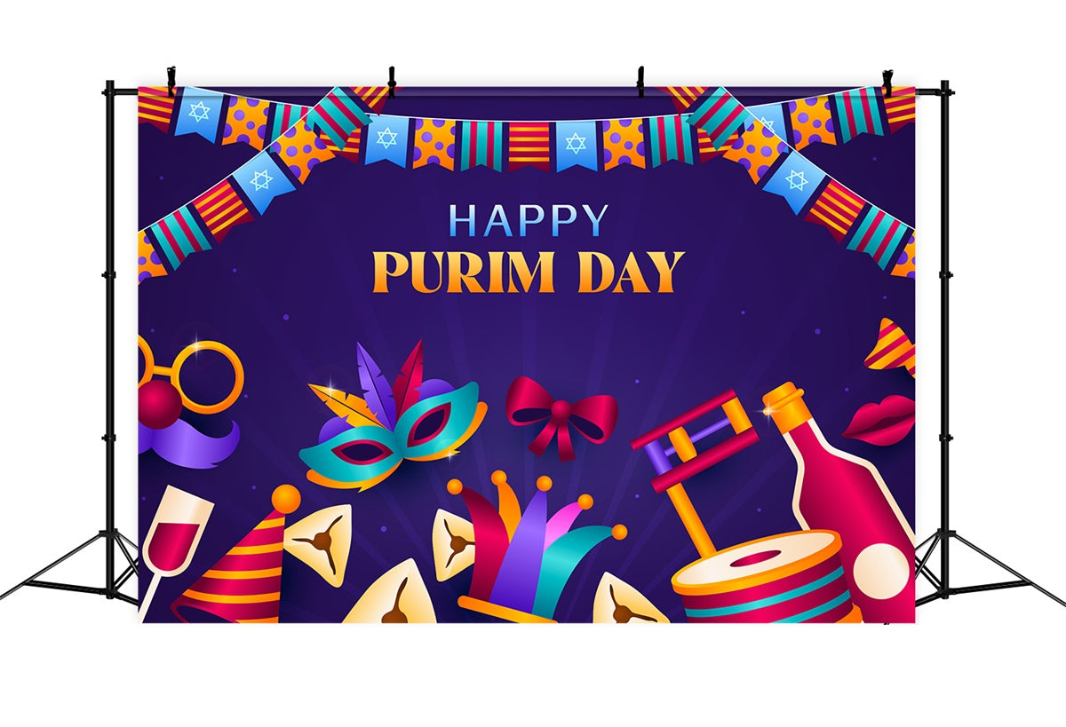 Purim Backdrop Bright Festival Decoration Party Backdrop XY2-100