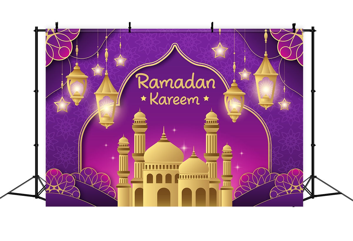 Ramadan Backdrops Royal Purple Gold Ramadan Backdrop XY2-105