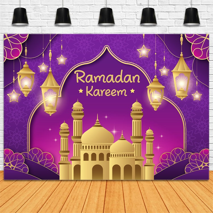 Ramadan Backdrops Royal Purple Gold Ramadan Backdrop XY2-105