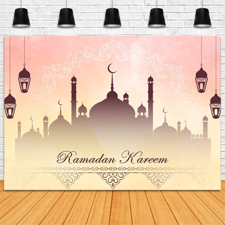 Ramadan Backdrops Elegant Lanterns Mosque Backdrop XY2-107