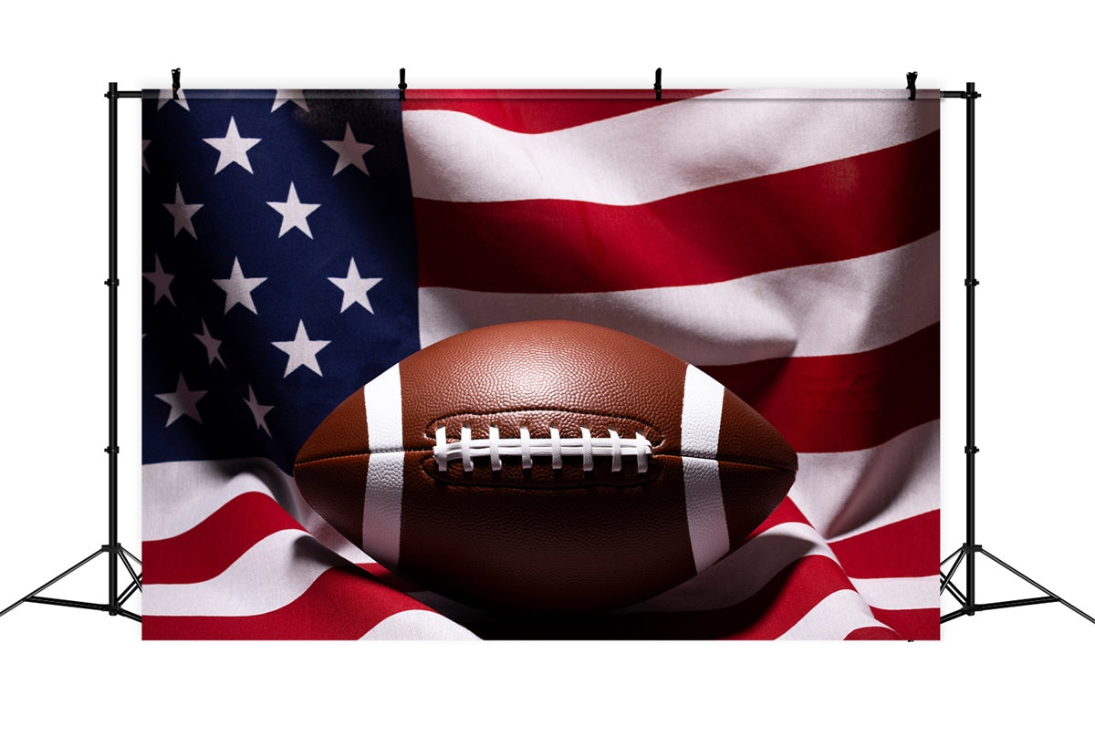 Super Bowl Photo Backdrop USA Flag Football Sports Backdrop XY2-109