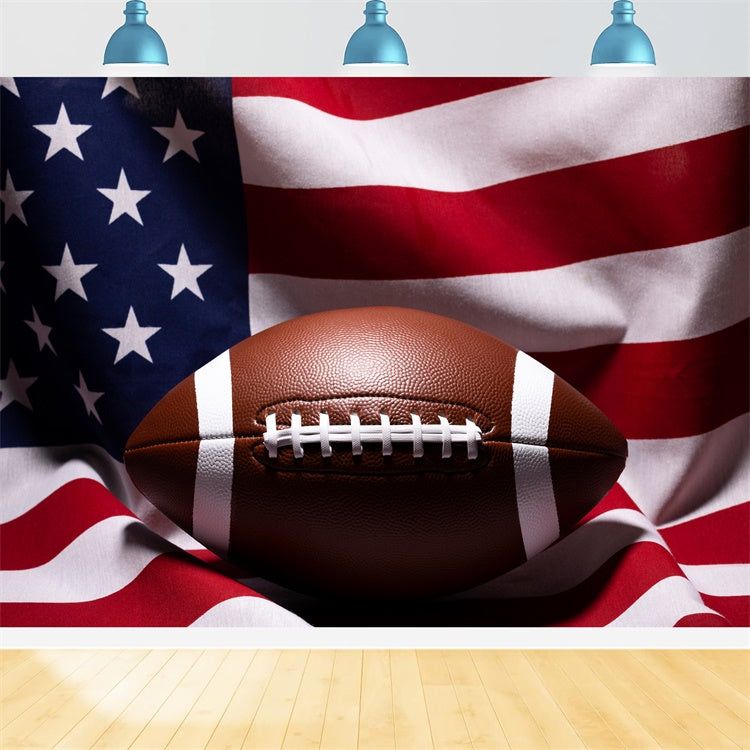 Super Bowl Photo Backdrop USA Flag Football Sports Backdrop XY2-109