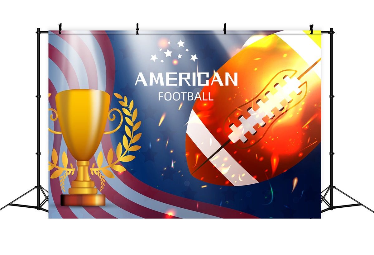 Super Bowl Photo Backdrop Victory Football Trophy Backdrop XY2-110