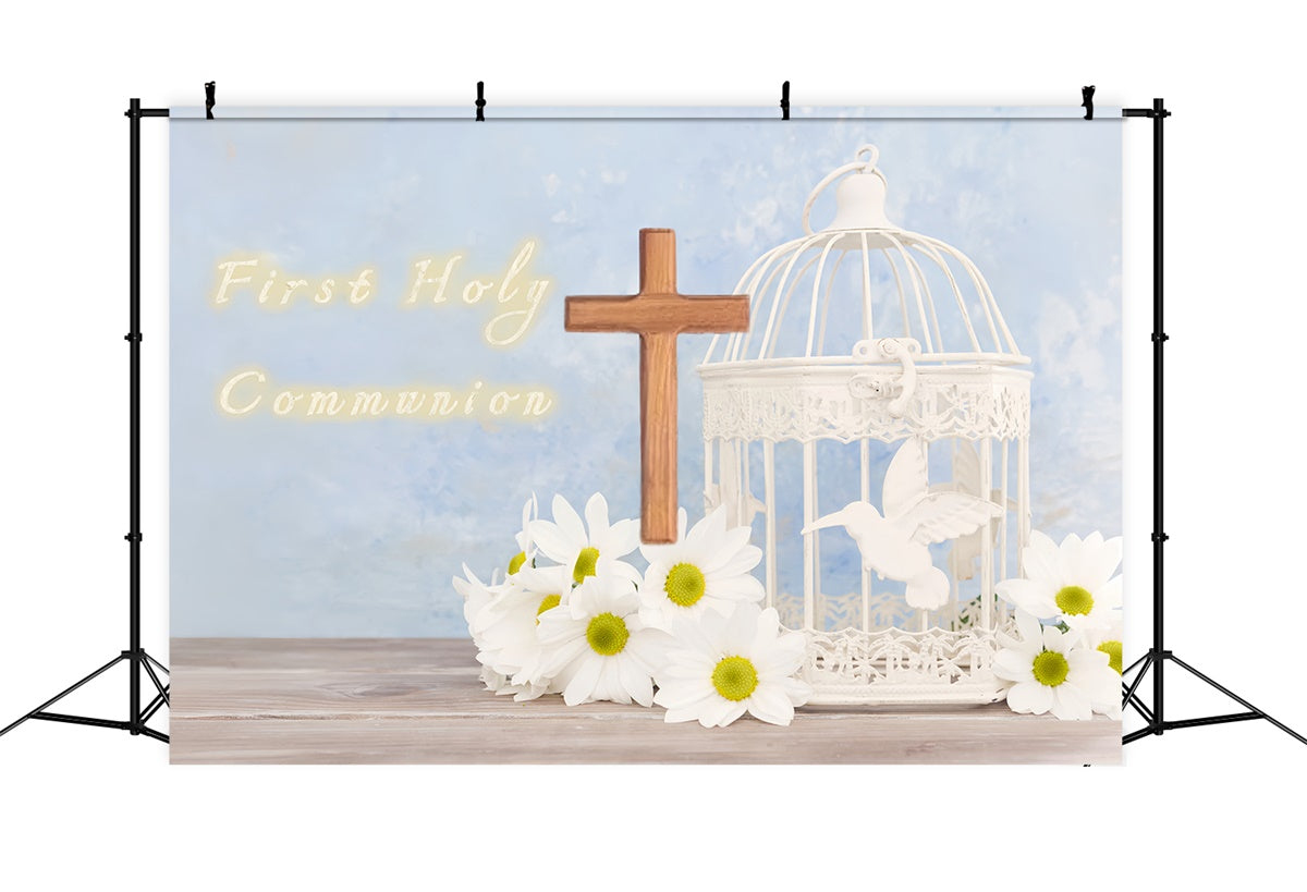 Baptism Backdrops Elegant White Birdcage Floral Backdrop XY2-116