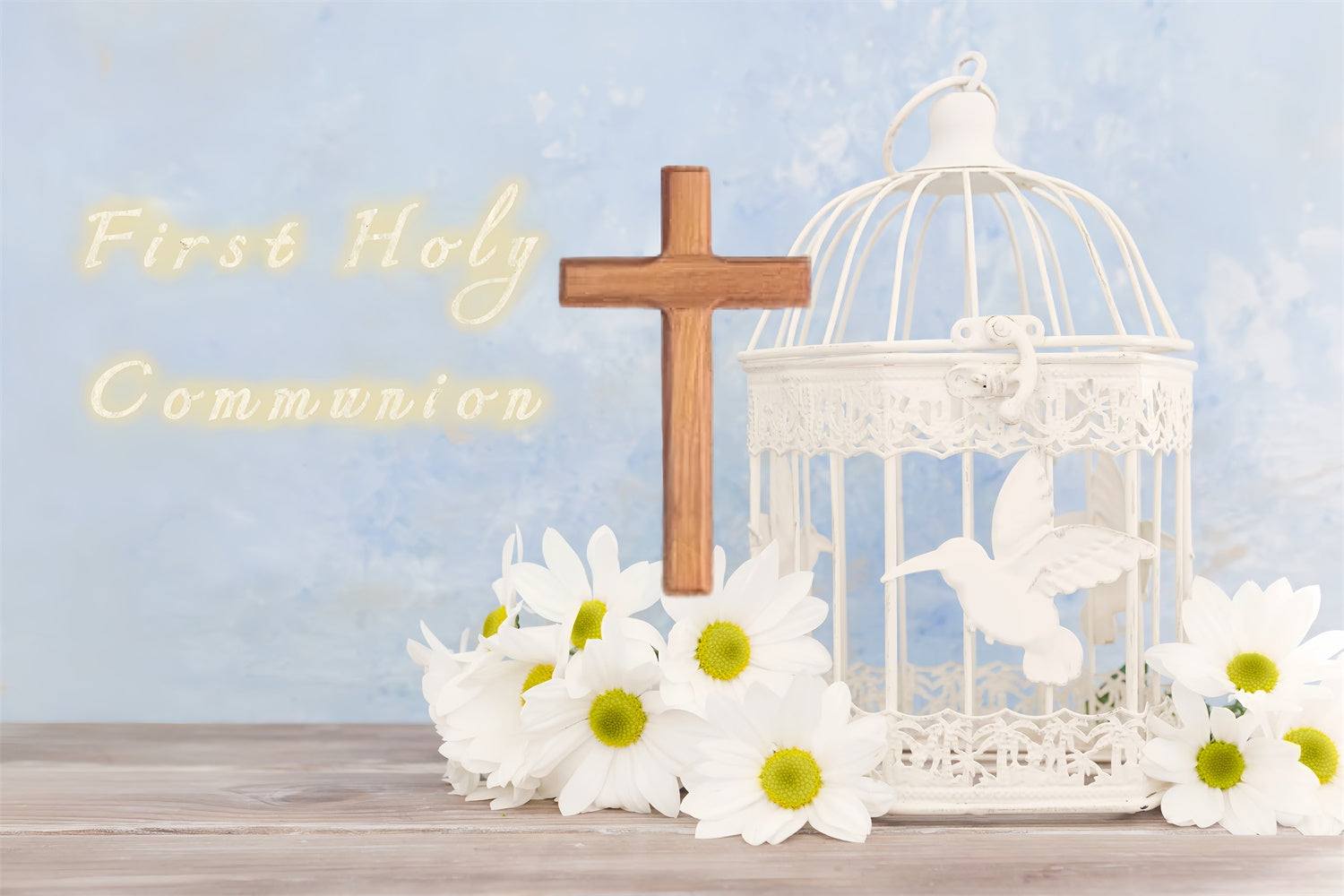 Baptism Backdrops Elegant White Birdcage Floral Backdrop XY2-116