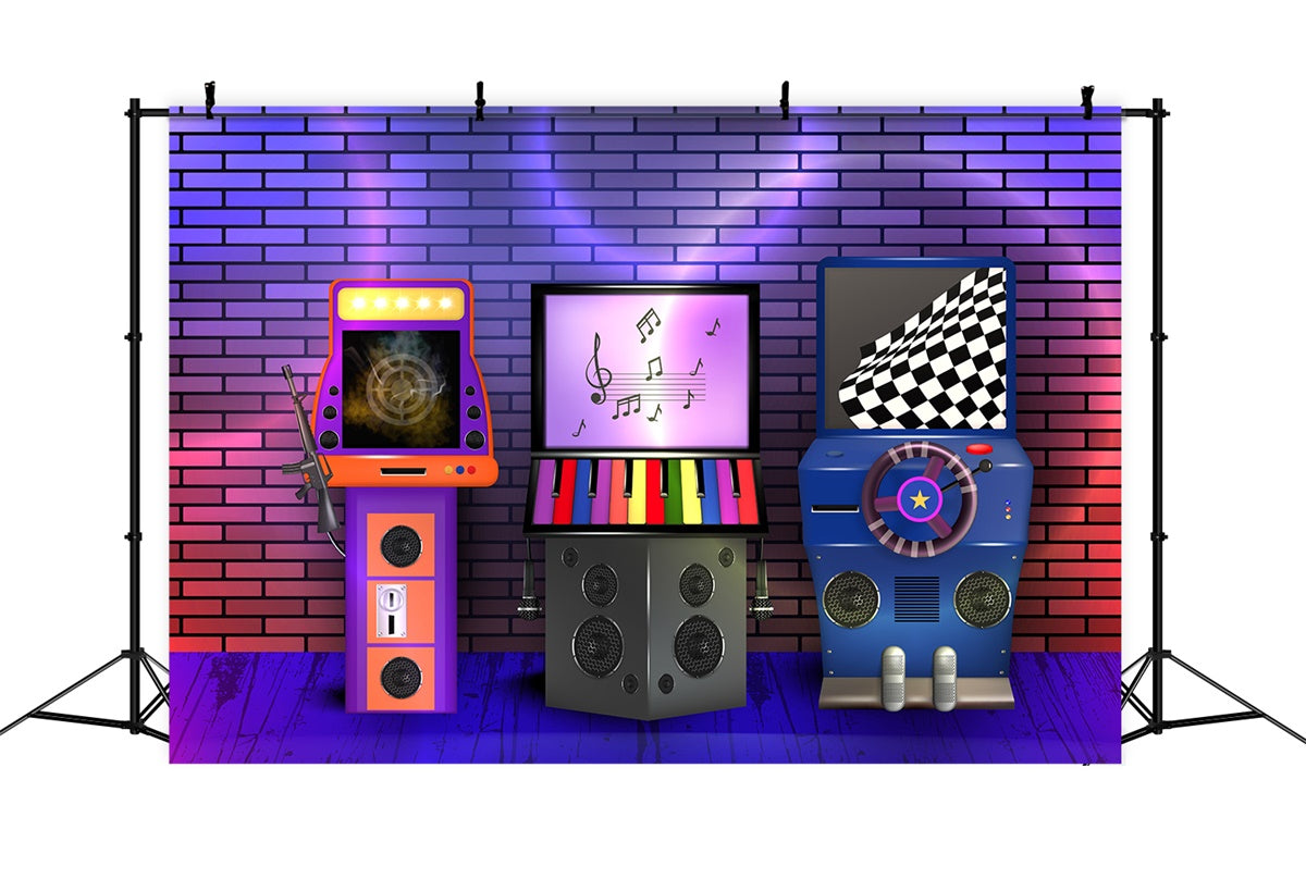 Dance Backdrop Colorful Music Game Arcade Backdrop XY2-121