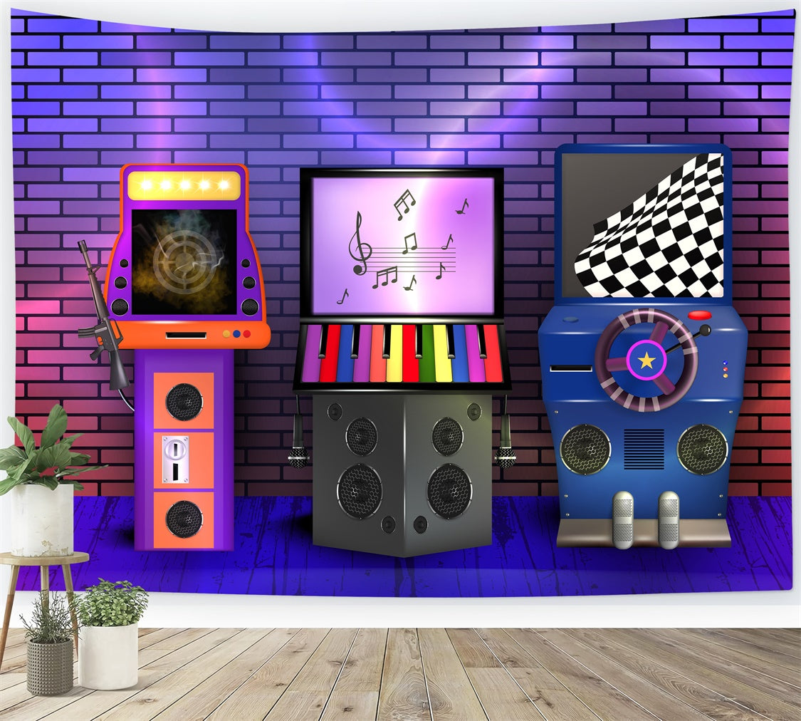 Dance Backdrop Colorful Music Game Arcade Backdrop XY2-121