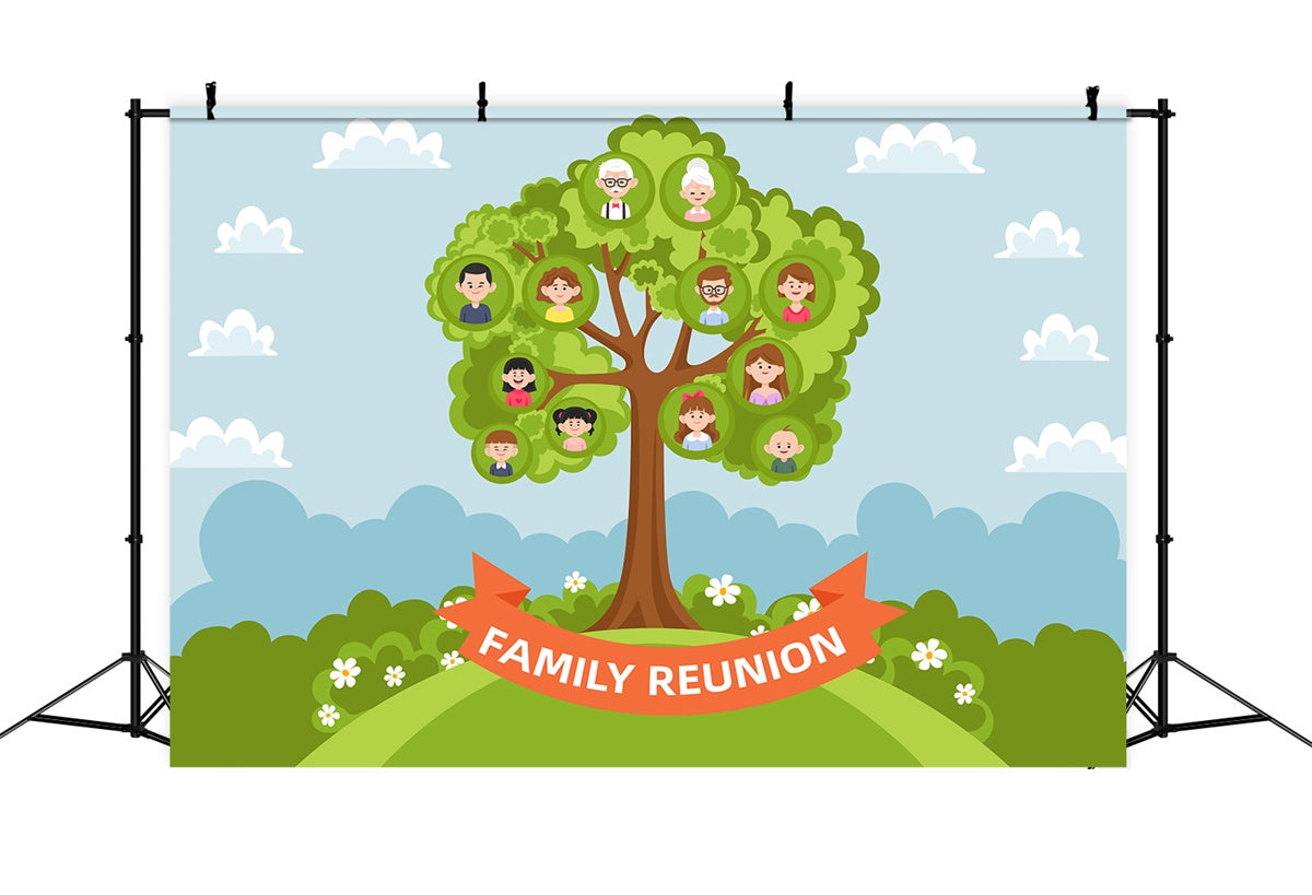 Backdrop Family Reunion Family Heritage Tree Celebration Backdrop XY2-123