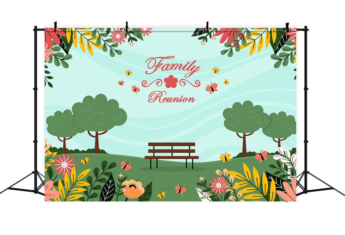 Family Reunion Photo Backdrop Serene Park Family Gathering Backdrop XY2-124