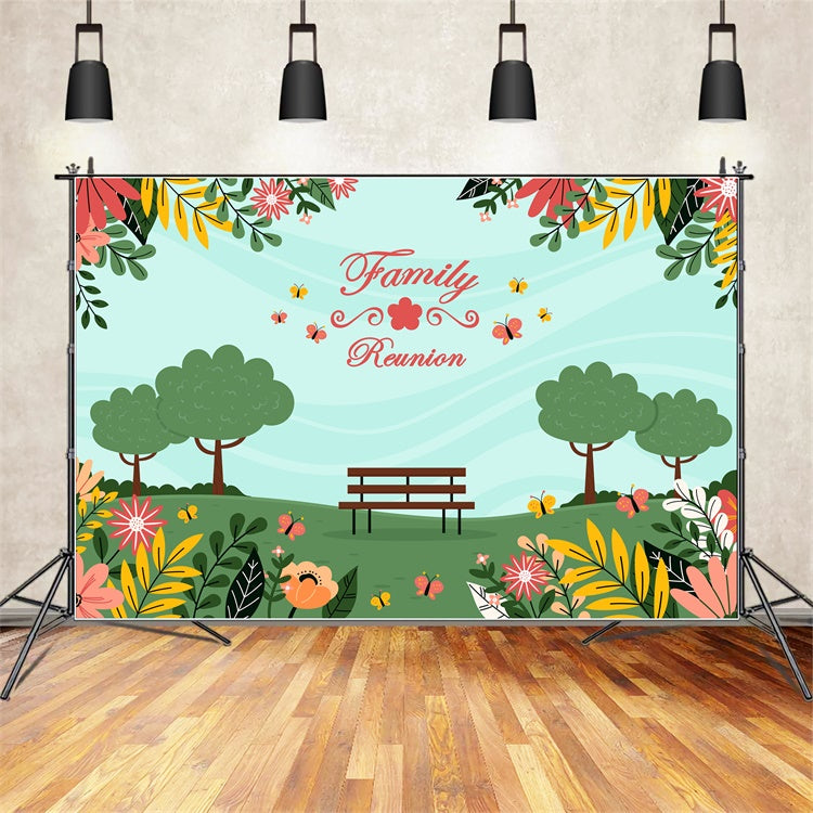 Family Reunion Photo Backdrop Serene Park Family Gathering Backdrop XY2-124