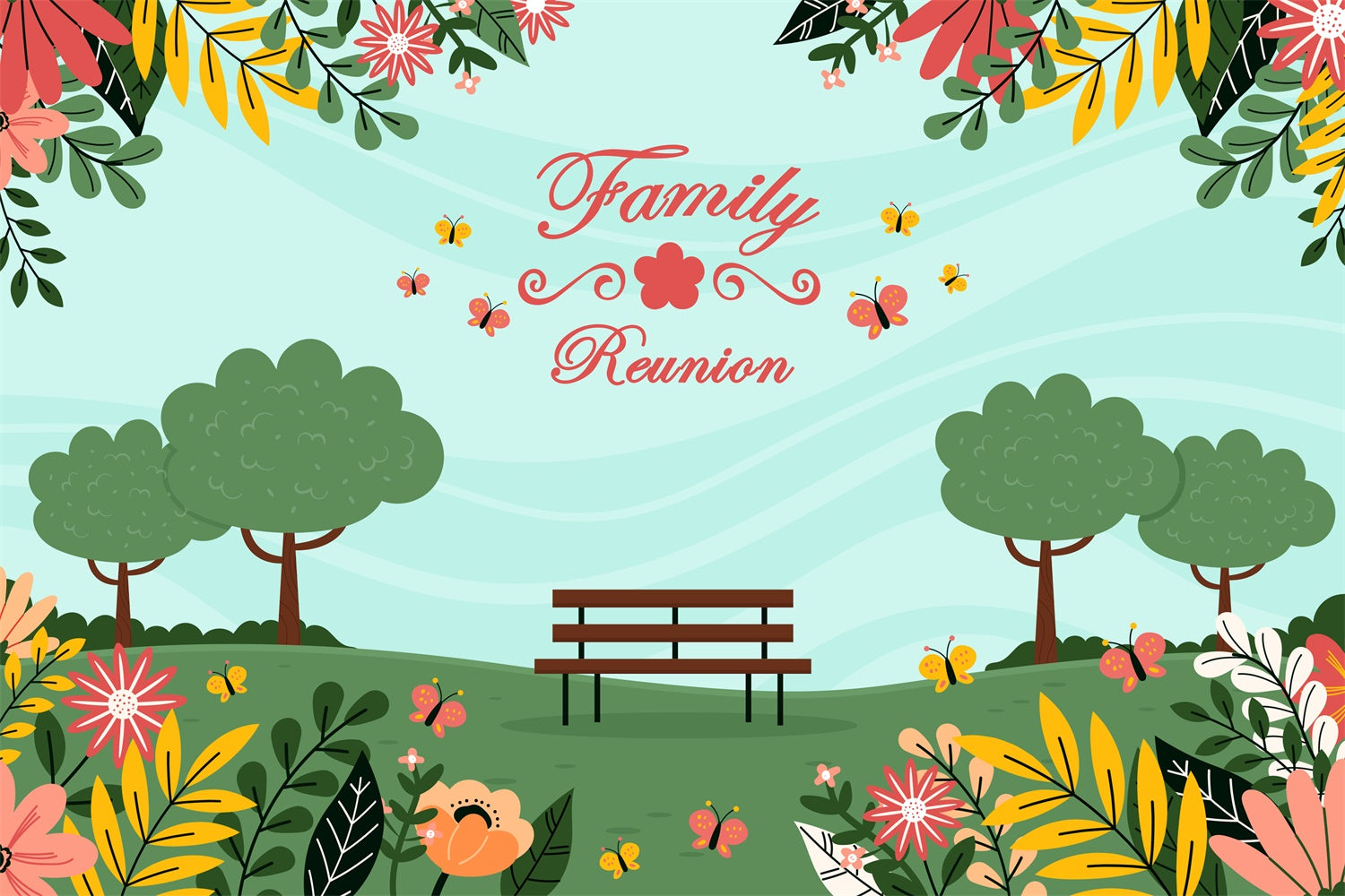 Family Reunion Photo Backdrop Serene Park Family Gathering Backdrop XY2-124