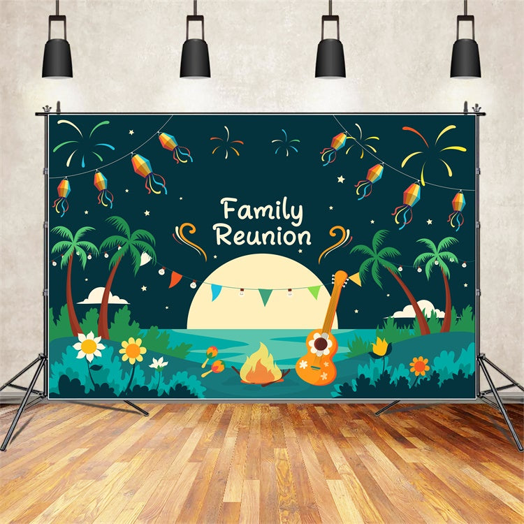 Family Reunion Backdrop Ideas Starry Sky Beach Reunion Backdrop XY2-126