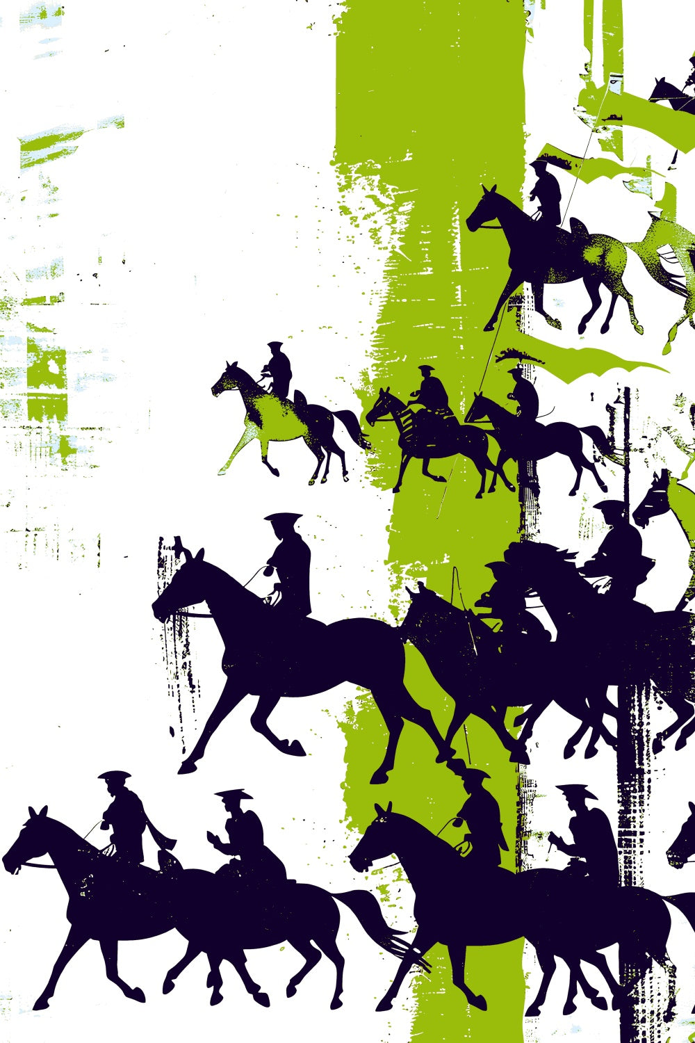 Kentucky Derby Photo Backdrop Abstract Green Black Horsemen Backdrop XY2-135