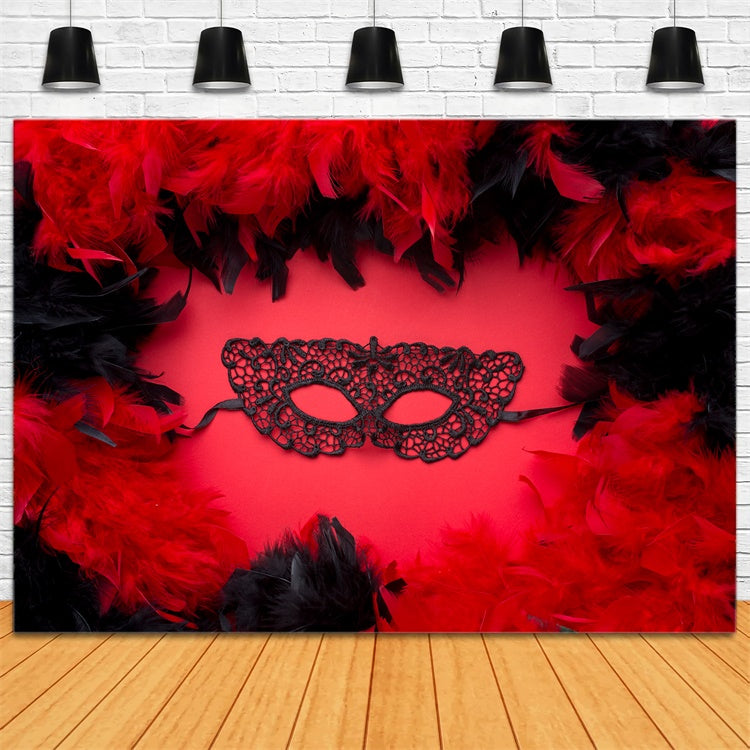 Masquerade Backdrop Ideas Elegant Lace Black Mask Party Backdrop XY2-136