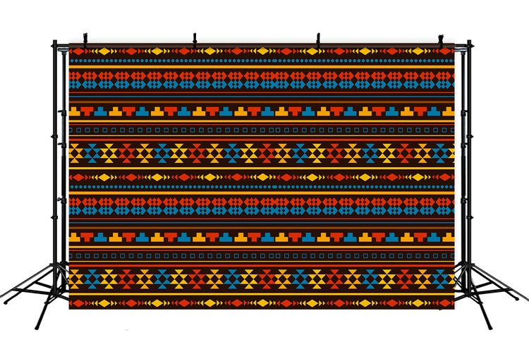 Ethiopian Backdrop Vibrant Tribal Pattern Geometric Backdrop XY2-14