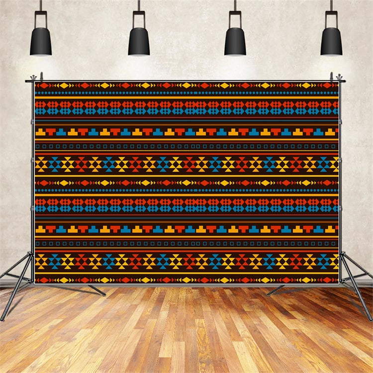 Ethiopian Backdrop Vibrant Tribal Pattern Geometric Backdrop XY2-14