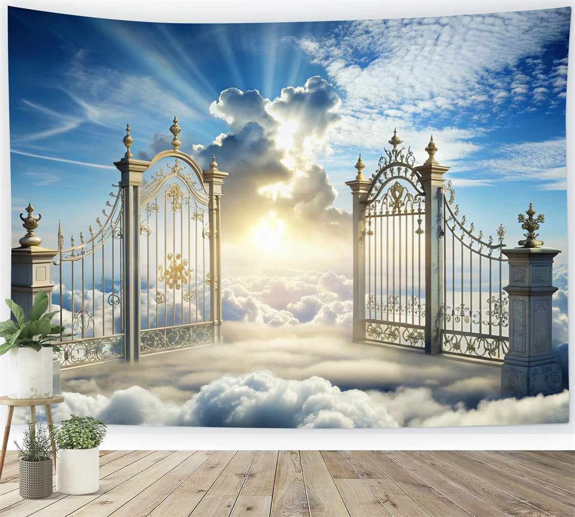 Memorial Backdrop Ideas Divine Light Paradise Gate Backdrop XY2-141