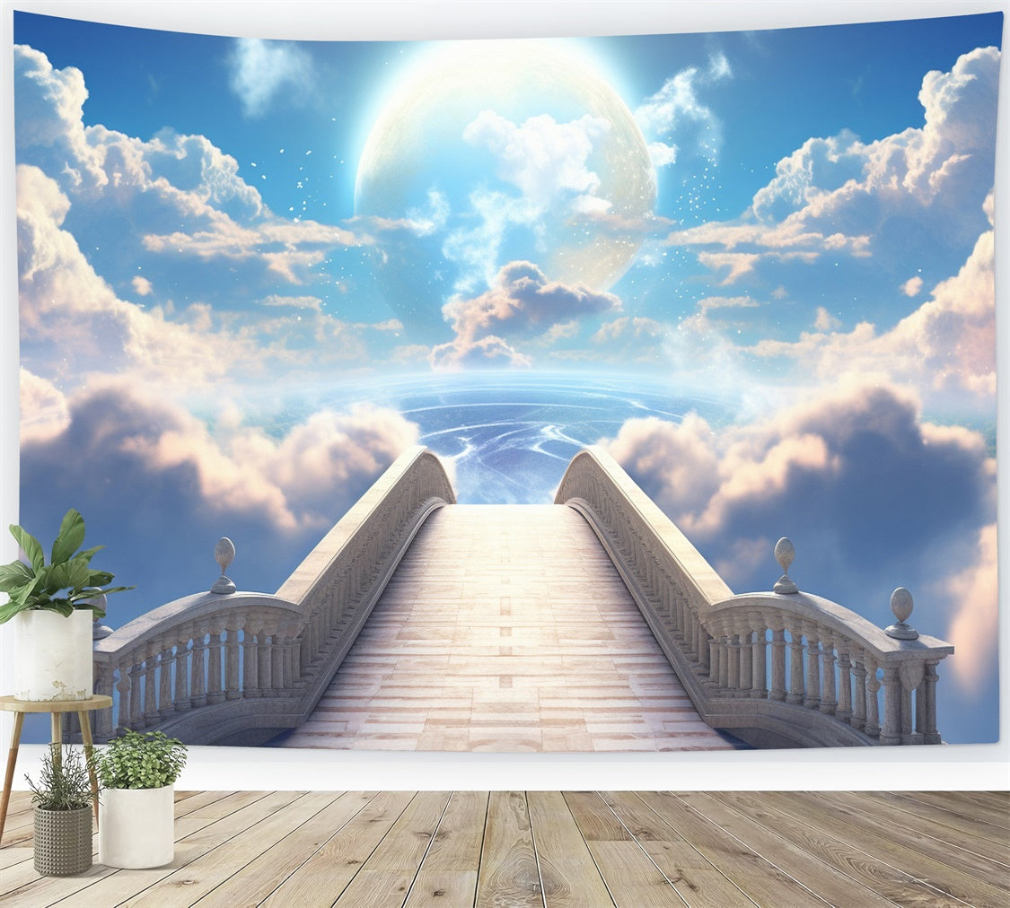 Memorial Backdrops Fantasy Golden Cloud Path Backdrop XY2-142