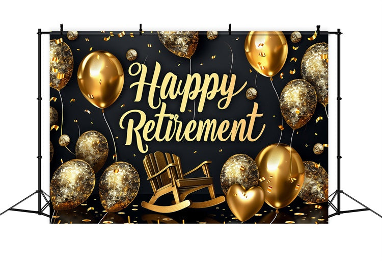 Happy Retirement Backdrop Glitter Balloon Rocking Chair Backdrop XY2-151