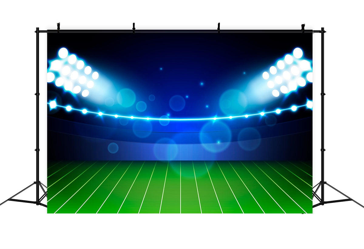 Sports Stadium Backdrop Glowing Stadium Night Lights Backdrop XY2-154