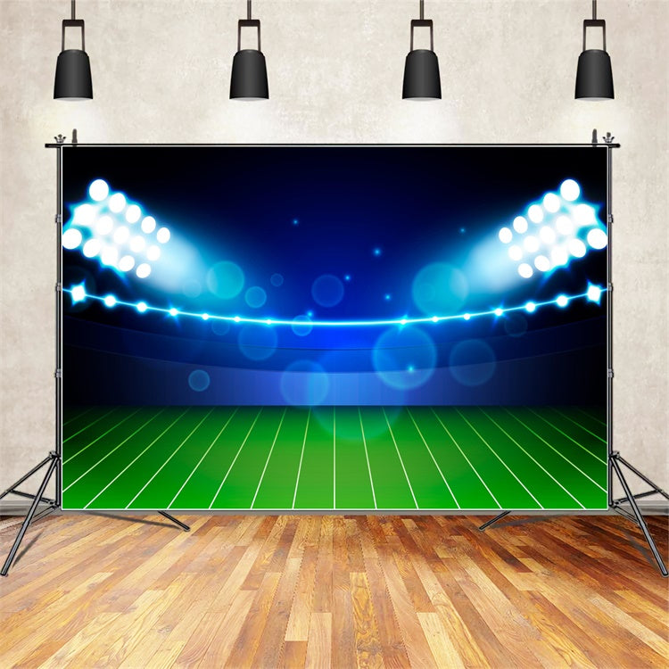 Sports Stadium Backdrop Glowing Stadium Night Lights Backdrop XY2-154