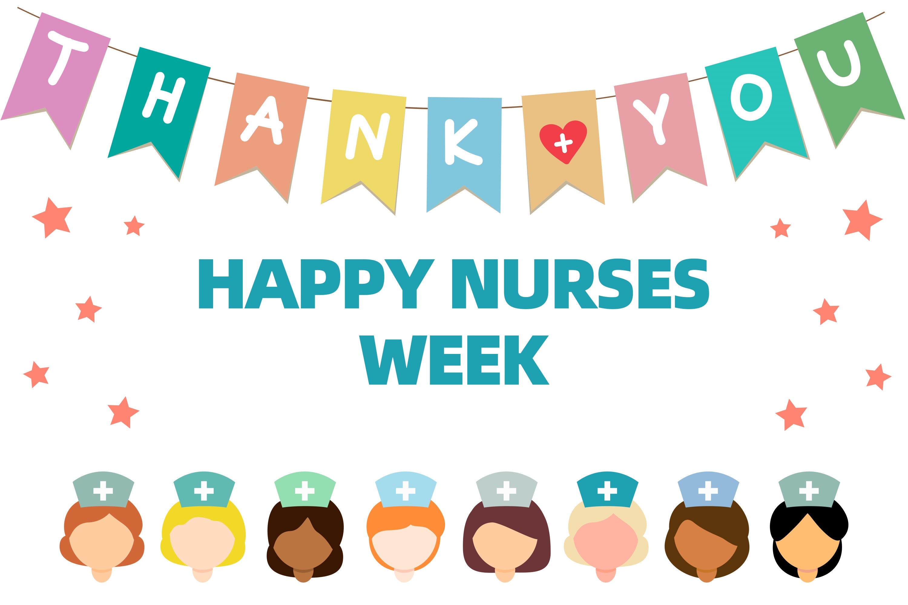 Thank You Backdrop Cute Cartoon Nurses Festive Backdrop XY2-157