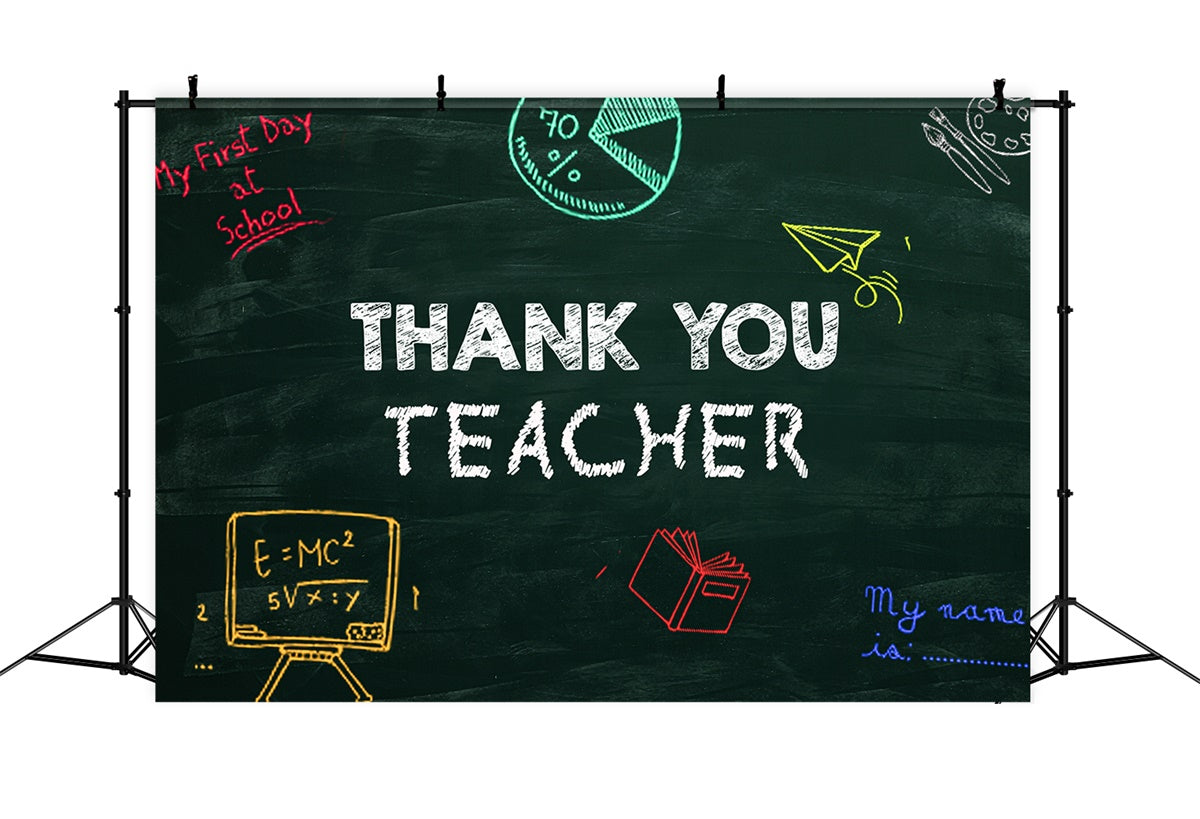 Thank You Backdrop Chalkboard Teacher Appreciation Backdrop XY2-159