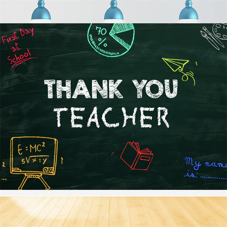 Thank You Backdrop Chalkboard Teacher Appreciation Backdrop XY2-159