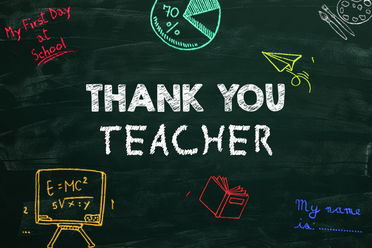 Thank You Backdrop Chalkboard Teacher Appreciation Backdrop XY2-159