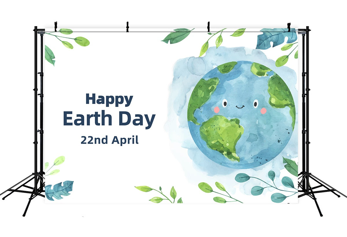 Happy Earth Day Backdrop Eco Celebration Cartoon Backdrop XY2-17