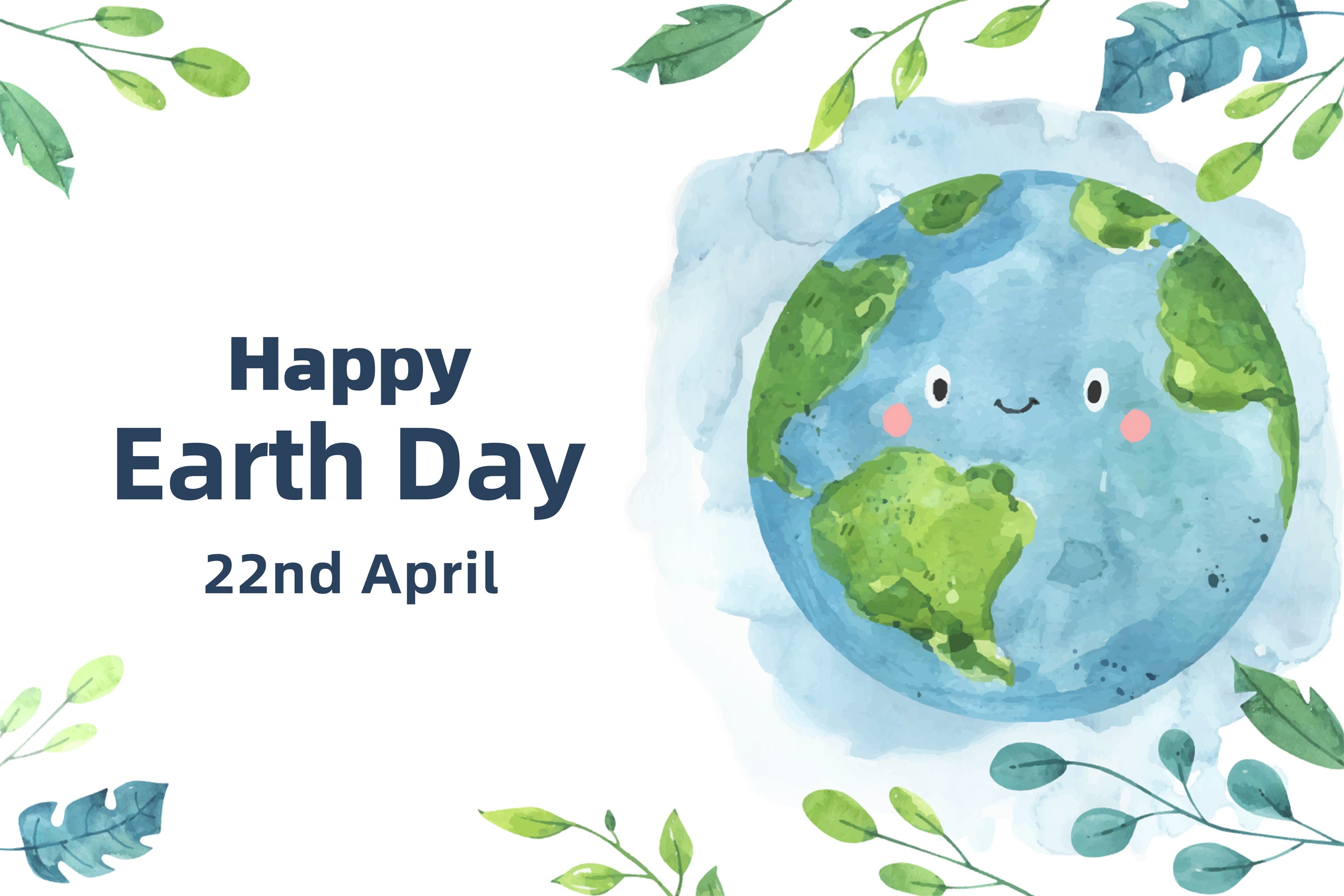 Happy Earth Day Backdrop Eco Celebration Cartoon Backdrop XY2-17