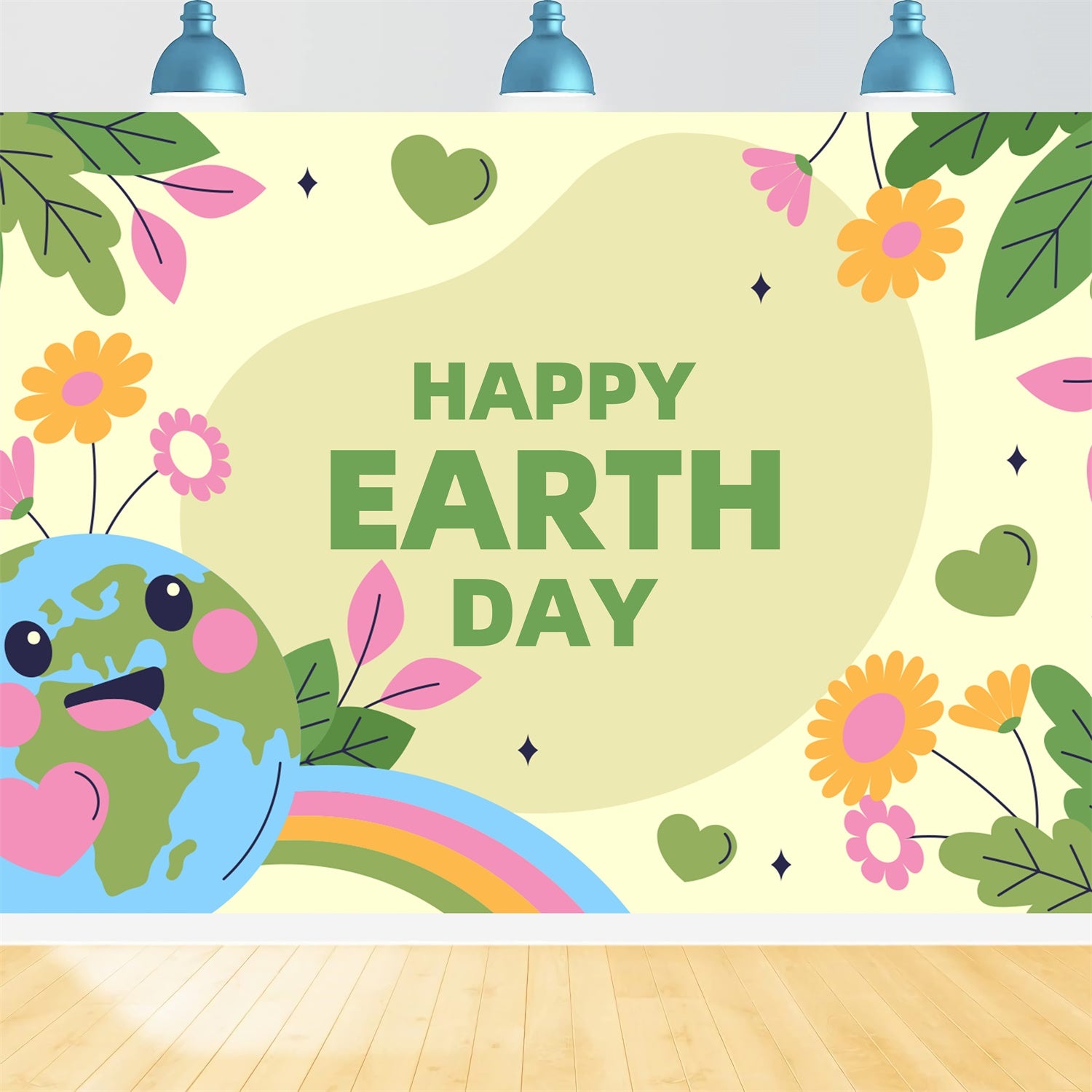 Happy Earth Day Backdrop Cute Eco-Friendly Party Backdrop XY2-18