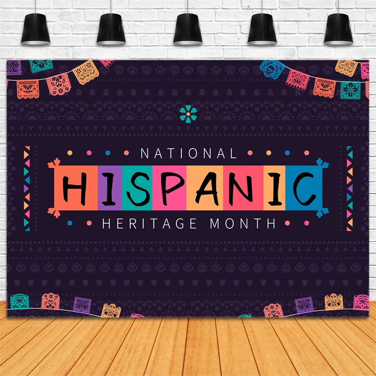 Hispanic Heritage Backdrop Bright Patterns Fiesta Celebration Backdrop XY2-22