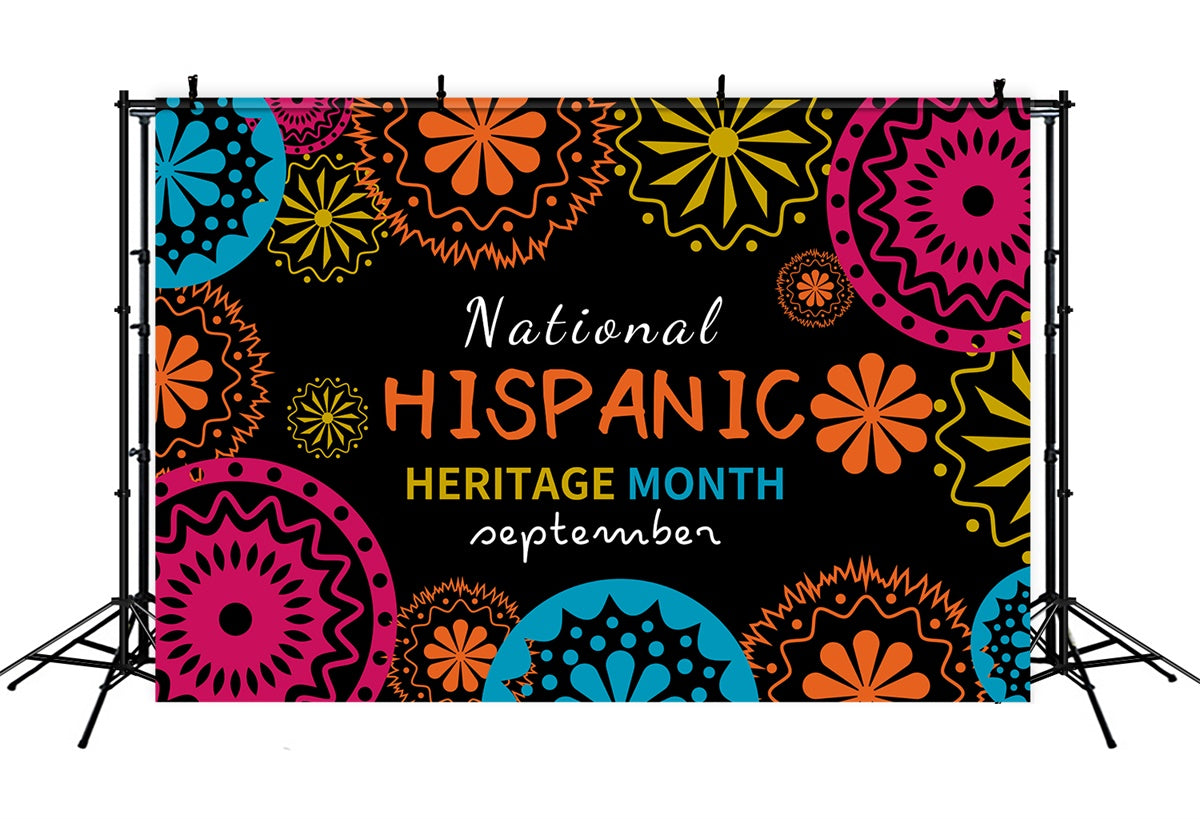 Hispanic Heritage Month Backdrop Geometric Patterns Festival Backdrop XY2-24