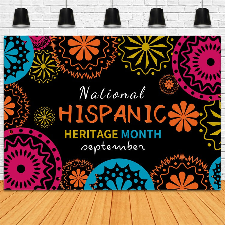 Hispanic Heritage Month Backdrop Geometric Patterns Festival Backdrop XY2-24