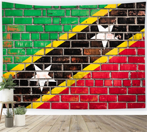 Juneteenth Photo Backdrop Painted Brick Wall Flag Backdrop XY2-25