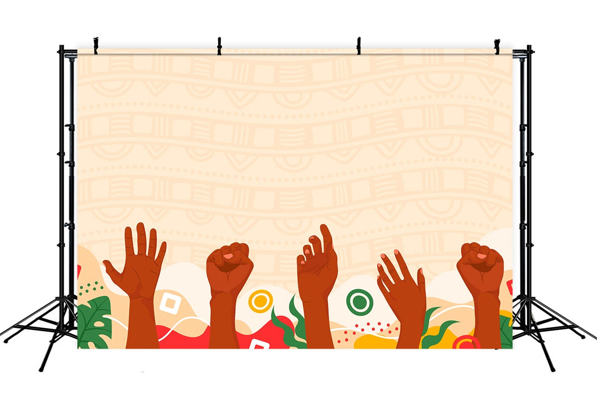 Juneteenth Backdrop Ideas Unity Power Raised Hands Backdrop XY2-26