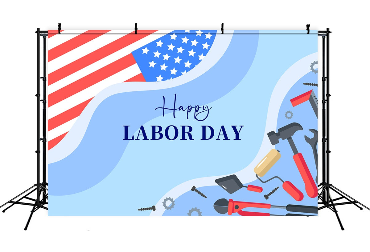 Labor Day Backdrop Stars Stripes Workday Backdrop XY2-29